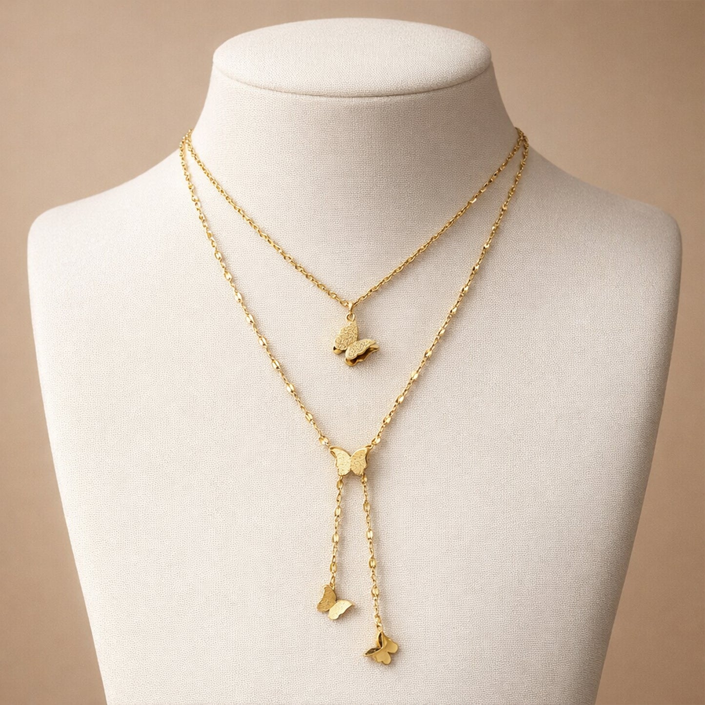 Butterfly Layered Gold Necklace
