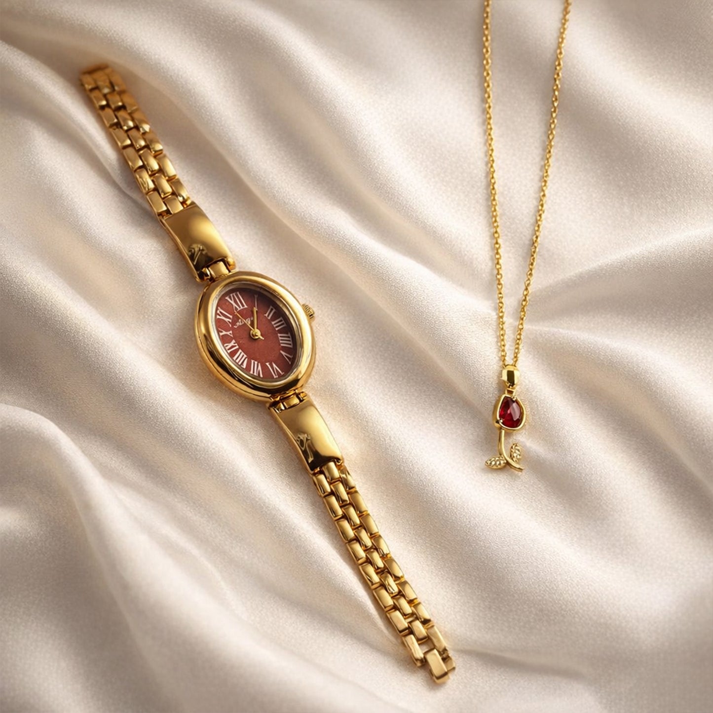 Royal Bloom Watch & Necklace Set