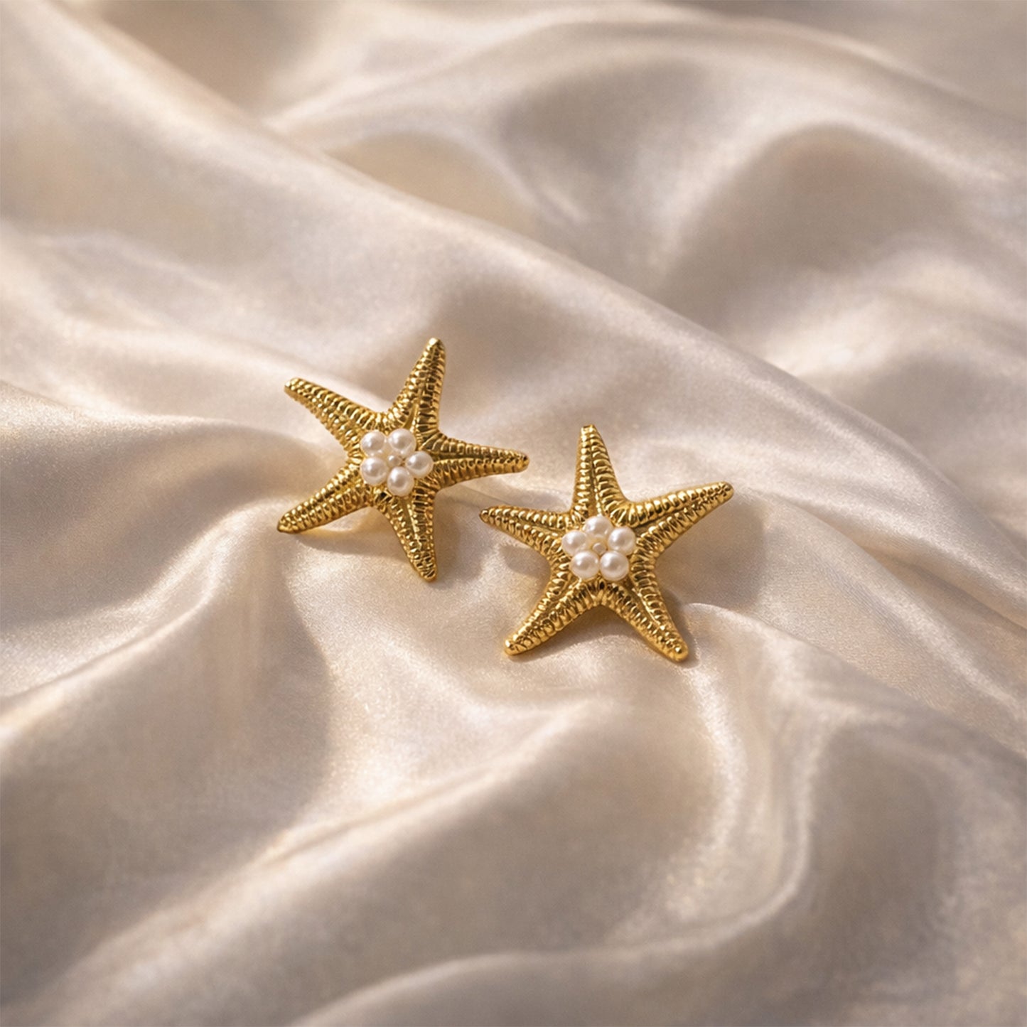 Pearl Starfish Stud Earrings