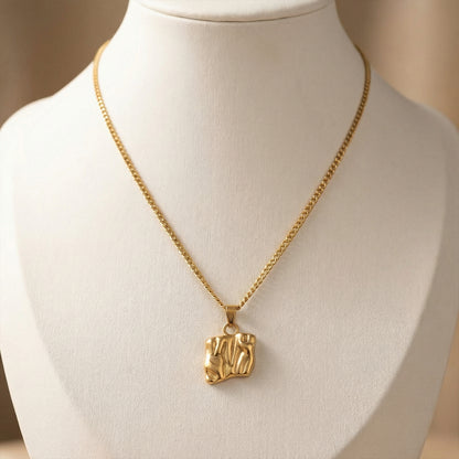 Molten Square Pendant Necklace