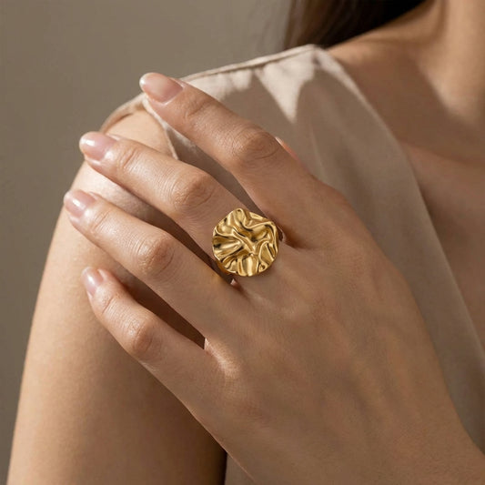 Golden Ripple Ring