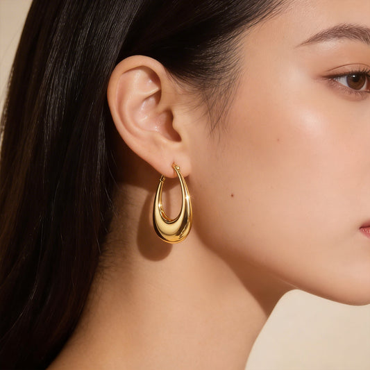 Luna Drop Gold Earrings