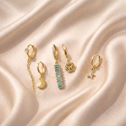 Celestial Ear Stack – 5-Piece Earring Set